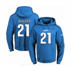 Football Mens Detroit Lions 21 Tracy Walker Blue Name Number Pullover Hoodie