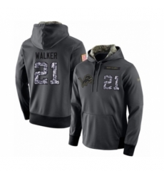 Football Mens Detroit Lions 21 Tracy Walker Stitched Black Anthracite Salute to Service Player Performance Hoodie