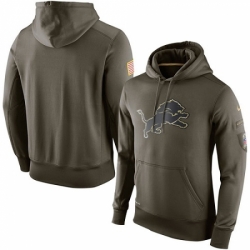 NFL Mens Detroit Lions Nike Olive Salute To Service KO Performance Hoodie