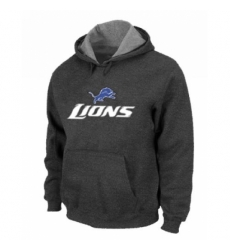 NFL Mens Nike Detroit Lions Authentic Logo Pullover Hoodie Dark Grey