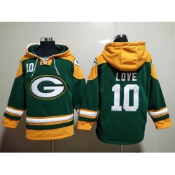 NFL Men Green Bay Packers 10 Jordan Love Stitched Hoodie