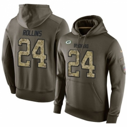 NFL Nike Green Bay Packers 24 Quinten Rollins Green Salute To Service Mens Pullover Hoodie