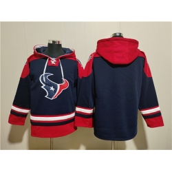 Men Houston Texans Blank Navy Ageless Must Have Lace Up Pullover Hoodie