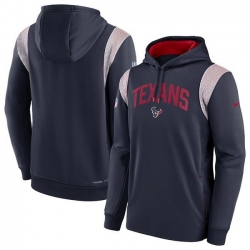 Men Houston Texans Navy Sideline Stack Performance Pullover Hoodie 002