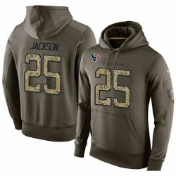 NFL Nike Houston Texans 25 Kareem Jackson Green Salute To Service Mens Pullover Hoodie