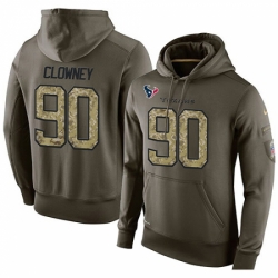 NFL Nike Houston Texans 90 Jadeveon Clowney Green Salute To Service Mens Pullover Hoodie