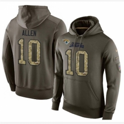 NFL Nike Jacksonville Jaguars 10 Brandon Allen Green Salute To Service Mens Pullover Hoodie