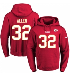 NFL Mens Nike Kansas City Chiefs 32 Marcus Allen Red Name Number Pullover Hoodie