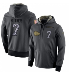 NFL Mens Nike Kansas City Chiefs 7 Harrison Butker Stitched Black Anthracite Salute to Service Player Performance Hoodie