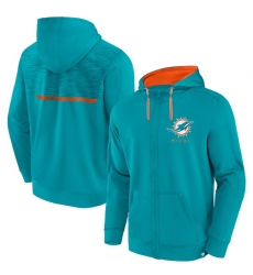 Men Miami Dolphins Aqua Defender Evo Full Zip Hoodie