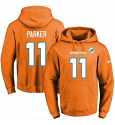 NFL Mens Nike Miami Dolphins 11 DeVante Parker Orange Name Number Pullover Hoodie