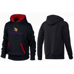 NFL Mens Nike Minnesota Vikings Authentic Logo Pullover Hoodie BlackRed