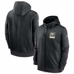 Men New Orleans Saints Nike Sideline Impact Lockup Performance Full Zip Hoodie Black