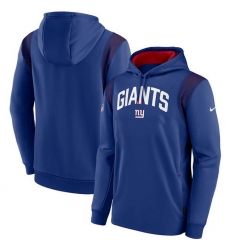 Men New York Giants Blue Sideline Stack Performance Pullover Hoodie 002