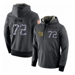 NFL Mens Nike New York Giants 72 Kerry Wynn Stitched Black Anthracite Salute to Service Player Performance Hoodie