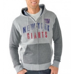 NFL New York Giants G III Sports by Carl Banks Safety Tri Blend Full Zip Hoodie Heathered Gray