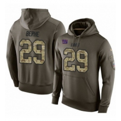 NFL Nike New York Giants 29 Nat Berhe Green Salute To Service Mens Pullover Hoodie