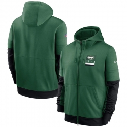 Men New York Jets Nike Sideline Impact Lockup Performance Full Zip Hoodie Green