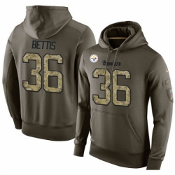 NFL Nike Pittsburgh Steelers 36 Jerome Bettis Green Salute To Service Mens Pullover Hoodie