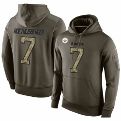 NFL Nike Pittsburgh Steelers 7 Ben Roethlisberger Green Salute To Service Mens Pullover Hoodie