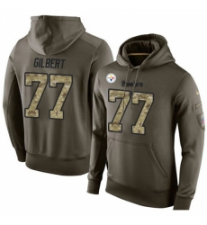 NFL Nike Pittsburgh Steelers 77 Marcus Gilbert Green Salute To Service Mens Pullover Hoodie