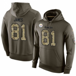 NFL Nike Pittsburgh Steelers 81 Jesse James Green Salute To Service Mens Pullover Hoodie