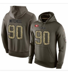 NFL Nike San Francisco 49ers 90 Earl Mitchell Green Salute To Service Mens Pullover Hoodie