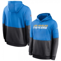 Men Los Angeles Chargers Nike Sideline Impact Lockup Performance Pullover Hoodie Powder Blue Navy