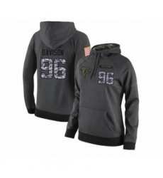 Football Womens Atlanta Falcons 96 Tyeler Davison Stitched Black Anthracite Salute to Service Player Performance Hoodie