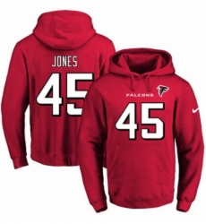 NFL Mens Nike Atlanta Falcons 45 Deion Jones Red Name Number Pullover Hoodie