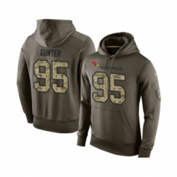 Football Arizona Cardinals 95 Rodney Gunter Green Salute To Service Mens Pullover Hoodie