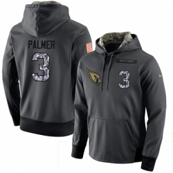 NFL Men Nike Arizona Cardinals 3 Carson Palmer Stitched Black Anthracite Salute to Service Player Performance Hoodie