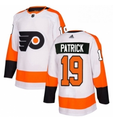 Mens Adidas Philadelphia Flyers 19 Nolan Patrick Authentic White Away NHL Jersey 