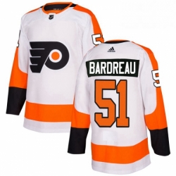 Mens Adidas Philadelphia Flyers 51 Cole Bardreau Authentic White Away NHL Jersey 