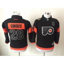 Flyers 28 Claude Giroux Black Youth Reebok Jersey