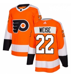 Youth Adidas Philadelphia Flyers 22 Dale Weise Authentic Orange Home NHL Jersey 