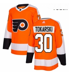 Youth Adidas Philadelphia Flyers 30 Dustin Tokarski Premier Orange Home NHL Jersey 