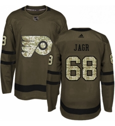 Youth Adidas Philadelphia Flyers 68 Jaromir Jagr Premier Green Salute to Service NHL Jersey 