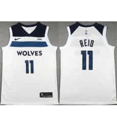 Men Minnesota Timberwolves 11 Naz Reid White Association Edition Stitched Jersey
