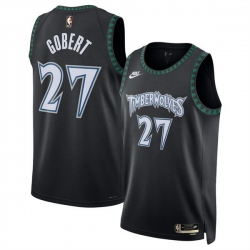 Men Minnesota Timberwolves 27 Rudy Gobert Black 2025 Classic Edition Stitched Jersey