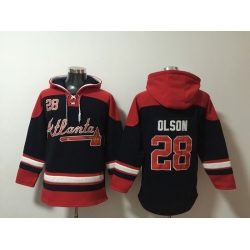 Men Atlanta Braves 28 Matt Olson Stitched Hoodie