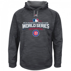 Men Chicago Cubs Heather Gray 2016 World Series Men Pullover Hoodie