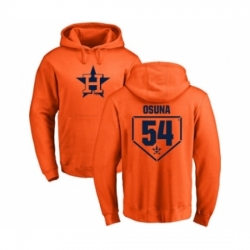 Men Baseball Houston Astros 54 Roberto Osuna Orange RBI Pullover Hoodie