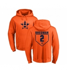 Men MLB Nike Houston Astros 2 Alex Bregman Orange RBI Pullover Hoodie