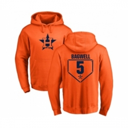 Men MLB Nike Houston Astros 5 Jeff Bagwell Orange RBI Pullover Hoodie