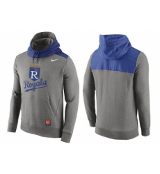 MLB Men Kansas City Royals Nike Gray Cooperstown Collection Hybrid Pullover Hoodie