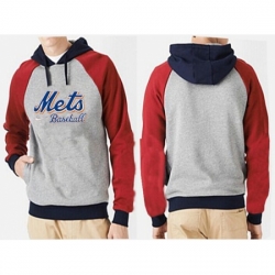 MLB Men Nike New York Mets Pullover Hoodie GreyRed