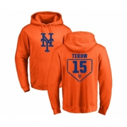 Men MLB Nike New York Mets 15 Tim Tebow Orange RBI Pullover Hoodie