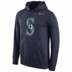 Men MLB Seattle Mariners Nike Logo Performance Pullover Hoodie Navy