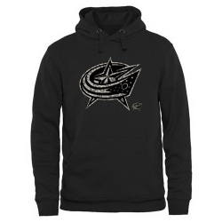 Men Columbus Blue Jackets Black Rink Warrior Pullover Hoodie